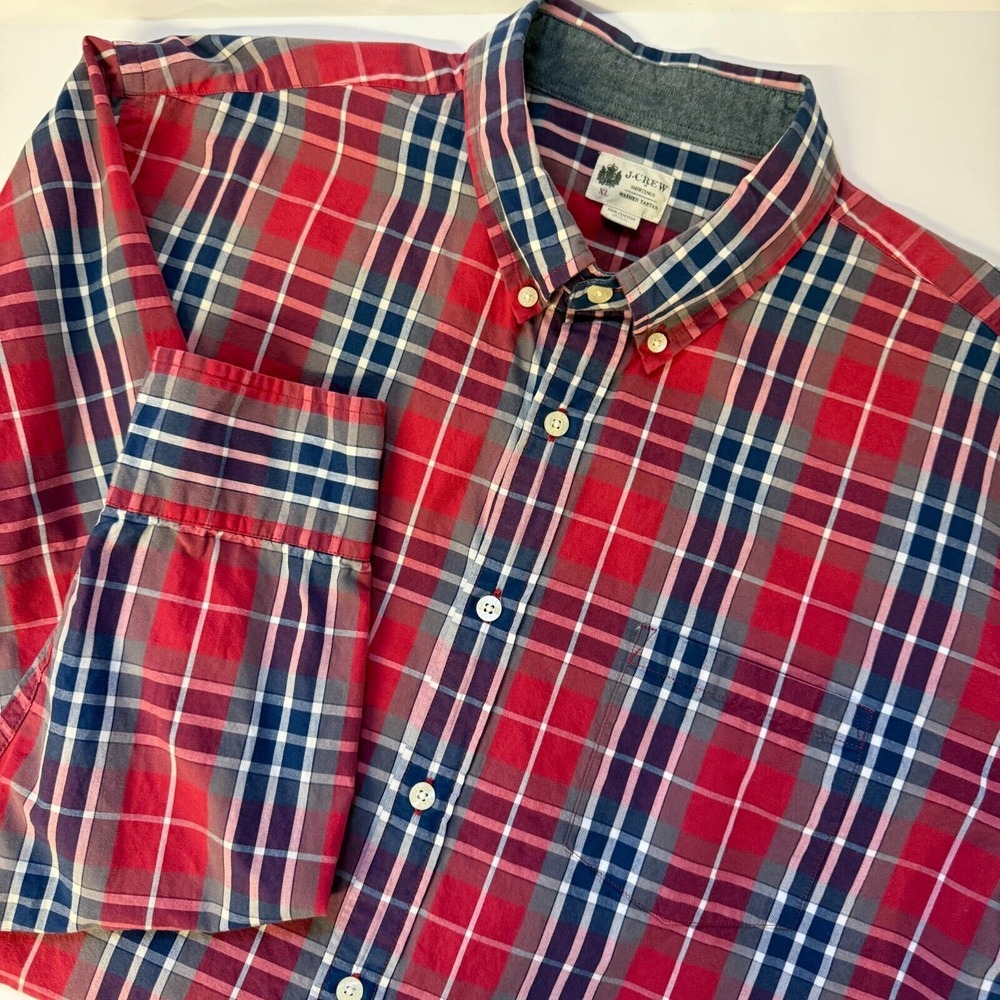 J. Crew Mens Tartan Plaid Long Sleeve Button Down Shirt  - Size‎ XL